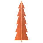 vidaXL Brad de Crăciun decorativ, maro ceruit, 112 cm, lemn pin masiv vidaXL Brad de Crăciun decorativ, maro ceruit, 112 cm, lemn pin masiv