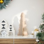 vidaXL Brad de Crăciun din lemn decorativ, 49 cm, lemn de pin masiv vidaXL Brad de Crăciun din lemn decorativ, 49 cm, lemn de pin masiv