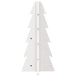 vidaXL Brad de Crăciun decorativ, alb, 49 cm, lemn de pin masiv vidaXL Brad de Crăciun decorativ, alb, 49 cm, lemn de pin masiv