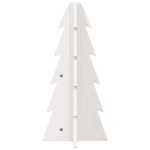 vidaXL Brad de Crăciun decorativ, alb, 49 cm, lemn de pin masiv vidaXL Brad de Crăciun decorativ, alb, 49 cm, lemn de pin masiv