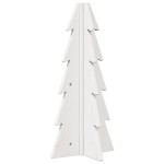 vidaXL Brad de Crăciun decorativ, alb, 49 cm, lemn de pin masiv vidaXL Brad de Crăciun decorativ, alb, 49 cm, lemn de pin masiv