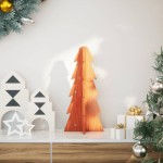 vidaXL Brad de Crăciun decorativ, maro ceruit, 49 cm, lemn pin masiv vidaXL Brad de Crăciun decorativ, maro ceruit, 49 cm, lemn pin masiv