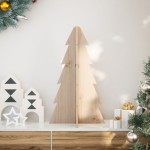 vidaXL Brad de Crăciun decorativ, 69,5 cm, lemn de pin masiv vidaXL Brad de Crăciun decorativ, 69,5 cm, lemn de pin masiv