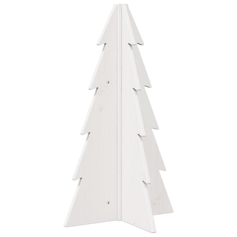 vidaXL Brad de Crăciun decorativ, alb, 69,5 cm, lemn de pin masiv