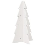 vidaXL Brad de Crăciun decorativ, alb, 69,5 cm, lemn de pin masiv vidaXL Brad de Crăciun decorativ, alb, 69,5 cm, lemn de pin masiv