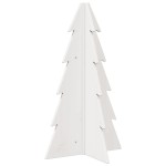 vidaXL Brad de Crăciun decorativ, alb, 69,5 cm, lemn de pin masiv vidaXL Brad de Crăciun decorativ, alb, 69,5 cm, lemn de pin masiv
