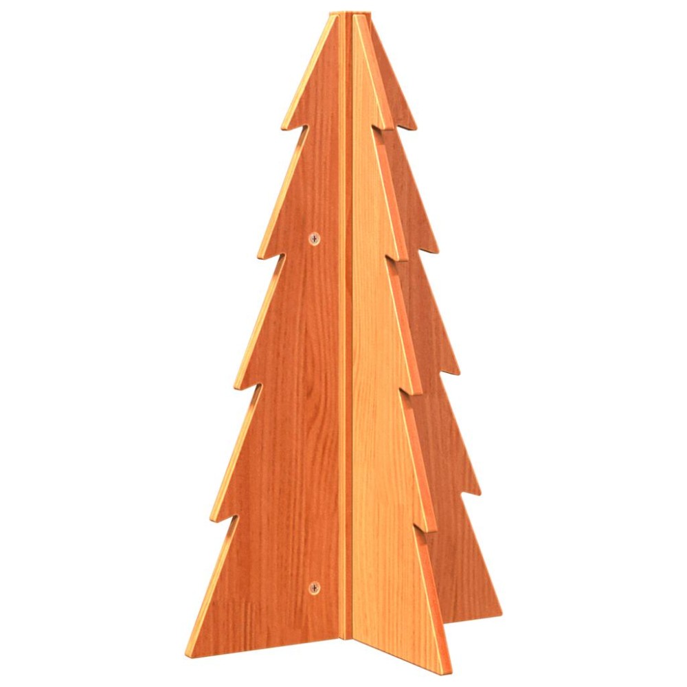 vidaXL Brad de Crăciun decorativ, maro ceruit, 69,5 cm, lemn pin masiv