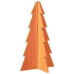 vidaXL Brad de Crăciun decorativ, maro ceruit, 69,5 cm, lemn pin masiv vidaXL Brad de Crăciun decorativ, maro ceruit, 69,5 cm, lemn pin masiv