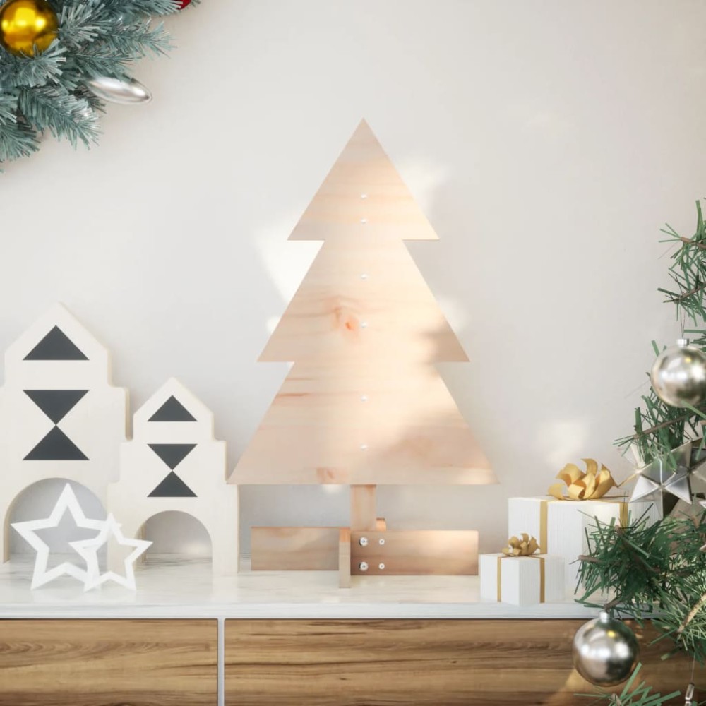 vidaXL Brad de Crăciun din lemn decorativ, 60 cm, lemn de pin masiv