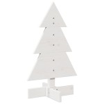 vidaXL Brad de Crăciun decorativ, alb, 60 cm, lemn de pin masiv vidaXL Brad de Crăciun decorativ, alb, 60 cm, lemn de pin masiv