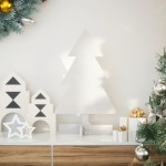 vidaXL Brad de Crăciun decorativ, alb, 60 cm, lemn de pin masiv vidaXL Brad de Crăciun decorativ, alb, 60 cm, lemn de pin masiv
