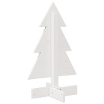 vidaXL Brad de Crăciun decorativ, alb, 60 cm, lemn de pin masiv vidaXL Brad de Crăciun decorativ, alb, 60 cm, lemn de pin masiv