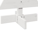vidaXL Brad de Crăciun decorativ, alb, 60 cm, lemn de pin masiv vidaXL Brad de Crăciun decorativ, alb, 60 cm, lemn de pin masiv