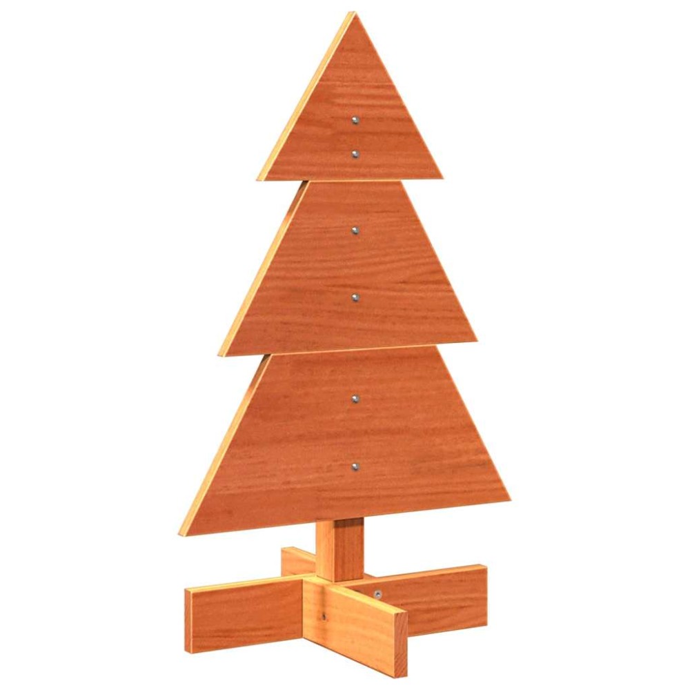 vidaXL Brad de Crăciun decorativ, maro ceruit, 60 cm, lemn pin masiv
