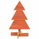 vidaXL Brad de Crăciun decorativ, maro ceruit, 60 cm, lemn pin masiv vidaXL Brad de Crăciun decorativ, maro ceruit, 60 cm, lemn pin masiv