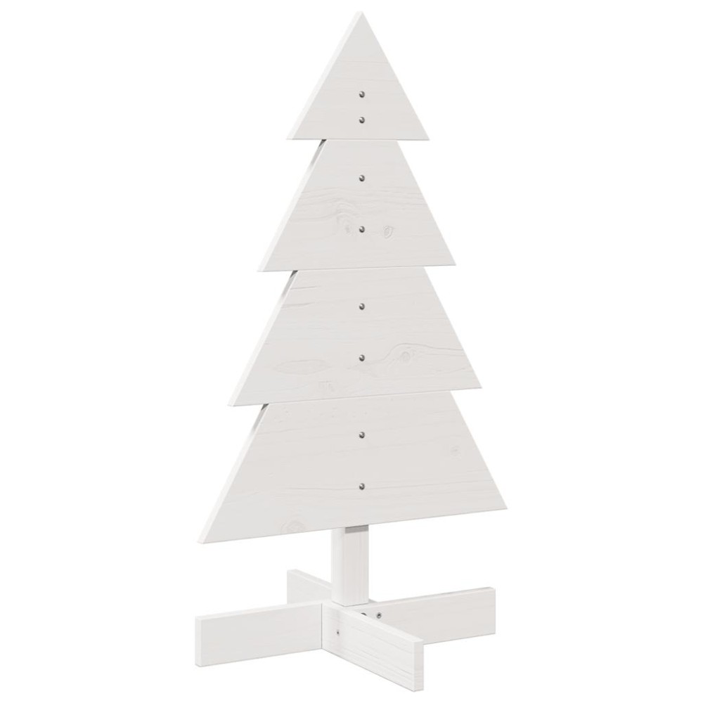 vidaXL Brad de Crăciun decorativ, alb, 80 cm, lemn de pin masiv