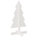 vidaXL Brad de Crăciun decorativ, alb, 80 cm, lemn de pin masiv