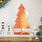 vidaXL Brad de Crăciun decorativ, maro ceruit, 80 cm, lemn pin masiv vidaXL Brad de Crăciun decorativ, maro ceruit, 80 cm, lemn pin masiv
