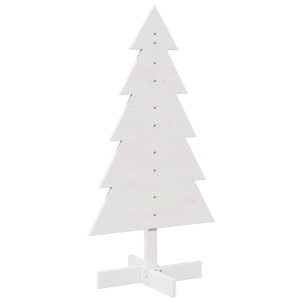 vidaXL Brad de Crăciun decorativ, alb, 100 cm, lemn de pin masiv