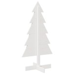 vidaXL Brad de Crăciun decorativ, alb, 100 cm, lemn de pin masiv vidaXL Brad de Crăciun decorativ, alb, 100 cm, lemn de pin masiv
