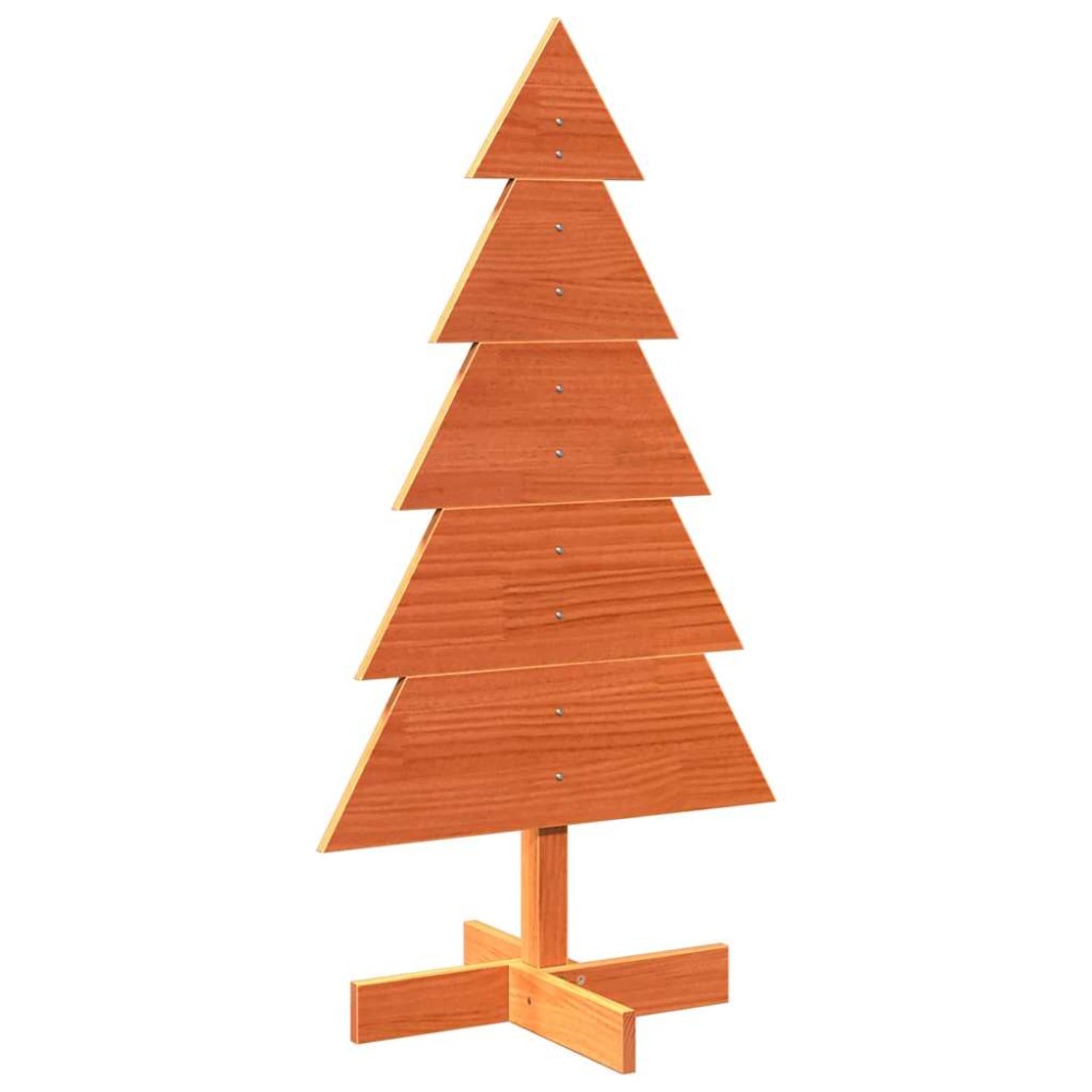 vidaXL Brad de Crăciun decorativ, maro ceruit, 100 cm, lemn pin masiv