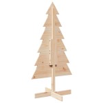 vidaXL Brad de Crăciun din lemn decorativ, 120 cm, lemn de pin masiv vidaXL Brad de Crăciun din lemn decorativ, 120 cm, lemn de pin masiv