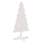 vidaXL Brad de Crăciun decorativ, alb, 120 cm, lemn de pin masiv vidaXL Brad de Crăciun decorativ, alb, 120 cm, lemn de pin masiv