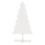 vidaXL Brad de Crăciun decorativ, alb, 120 cm, lemn de pin masiv vidaXL Brad de Crăciun decorativ, alb, 120 cm, lemn de pin masiv