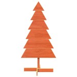 vidaXL Brad de Crăciun decorativ, maro ceruit, 120 cm, lemn pin masiv vidaXL Brad de Crăciun decorativ, maro ceruit, 120 cm, lemn pin masiv