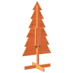 vidaXL Brad de Crăciun decorativ, maro ceruit, 120 cm, lemn pin masiv vidaXL Brad de Crăciun decorativ, maro ceruit, 120 cm, lemn pin masiv