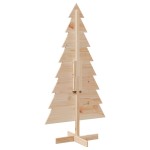 vidaXL Brad de Crăciun din lemn decorativ, 150 cm, lemn de pin masiv