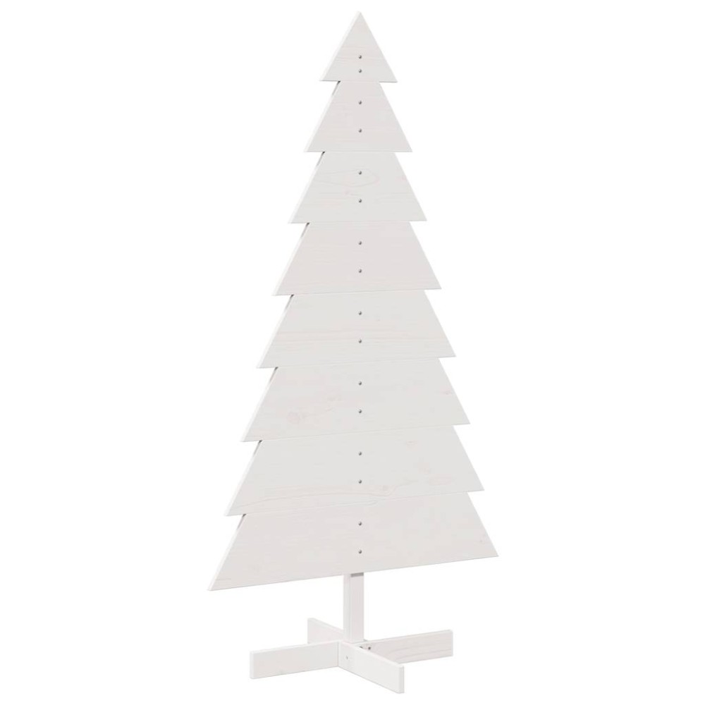 vidaXL Brad de Crăciun decorativ, alb, 150 cm, lemn de pin masiv