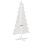vidaXL Brad de Crăciun decorativ, alb, 150 cm, lemn de pin masiv vidaXL Brad de Crăciun decorativ, alb, 150 cm, lemn de pin masiv