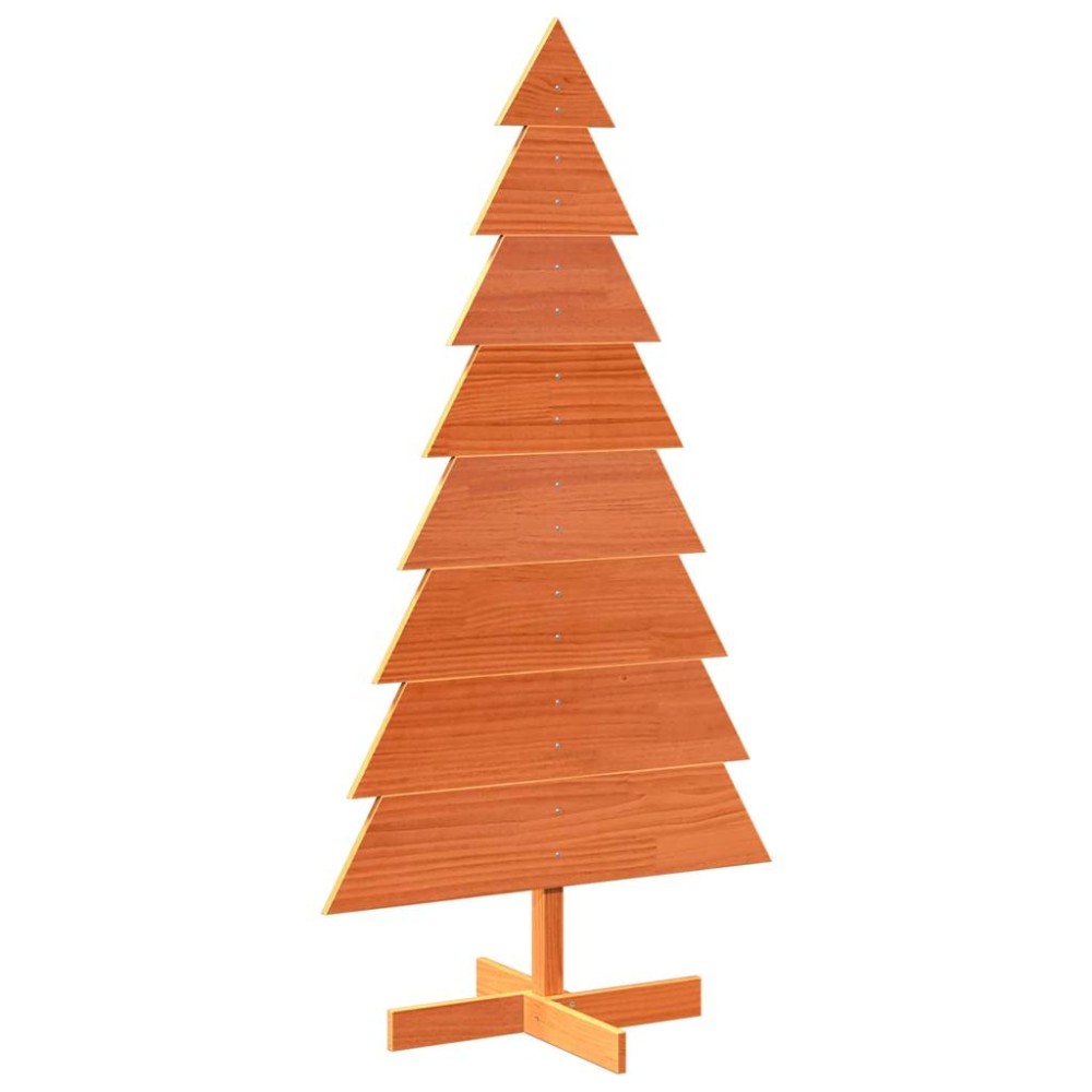 vidaXL Brad de Crăciun decorativ, maro ceruit, 150 cm, lemn pin masiv
