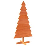 vidaXL Brad de Crăciun decorativ, maro ceruit, 150 cm, lemn pin masiv vidaXL Brad de Crăciun decorativ, maro ceruit, 150 cm, lemn pin masiv
