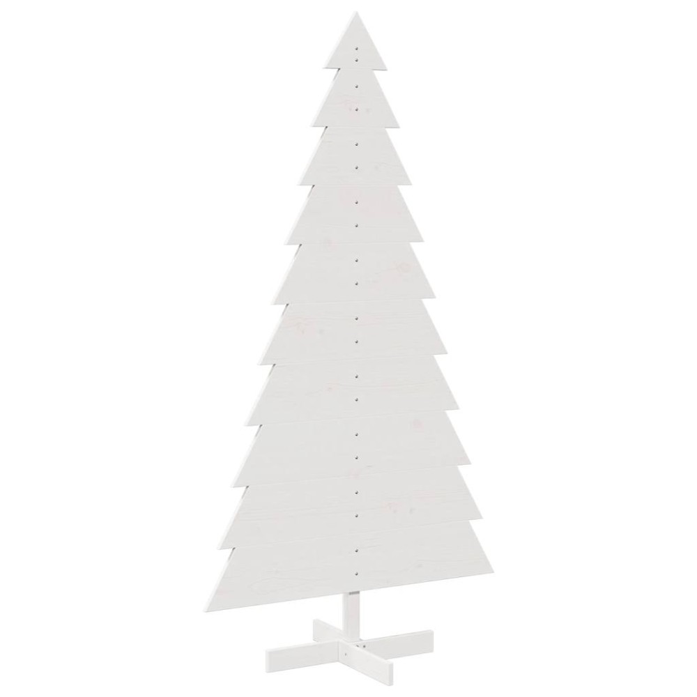 vidaXL Brad de Crăciun decorativ, alb, 180 cm, lemn de pin masiv