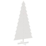 vidaXL Brad de Crăciun decorativ, alb, 180 cm, lemn de pin masiv vidaXL Brad de Crăciun decorativ, alb, 180 cm, lemn de pin masiv
