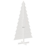 vidaXL Brad de Crăciun decorativ, alb, 180 cm, lemn de pin masiv vidaXL Brad de Crăciun decorativ, alb, 180 cm, lemn de pin masiv