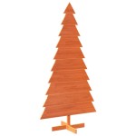 vidaXL Brad de Crăciun decorativ, maro ceruit, 180 cm, lemn pin masiv
