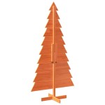 vidaXL Brad de Crăciun decorativ, maro ceruit, 180 cm, lemn pin masiv