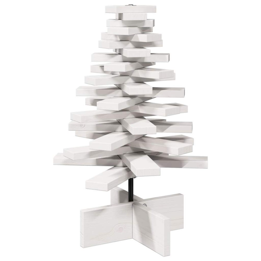 vidaXL Brad de Crăciun decorativ, alb, 60 cm, lemn de pin masiv