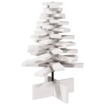 vidaXL Brad de Crăciun decorativ, alb, 60 cm, lemn de pin masiv