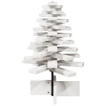 vidaXL Brad de Crăciun decorativ, alb, 60 cm, lemn de pin masiv