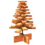 vidaXL Brad de Crăciun decorativ, maro ceruit, 60 cm, lemn pin masiv vidaXL Brad de Crăciun decorativ, maro ceruit, 60 cm, lemn pin masiv