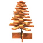 vidaXL Brad de Crăciun decorativ, maro ceruit, 60 cm, lemn pin masiv vidaXL Brad de Crăciun decorativ, maro ceruit, 60 cm, lemn pin masiv