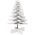 vidaXL Brad de Crăciun decorativ, alb, 80 cm, lemn de pin masiv