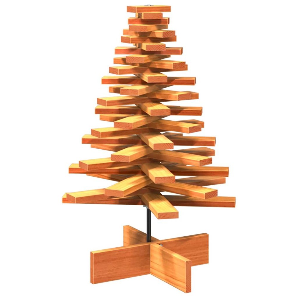 vidaXL Brad de Crăciun decorativ, maro ceruit, 80 cm, lemn pin masiv