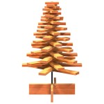 vidaXL Brad de Crăciun decorativ, maro ceruit, 80 cm, lemn pin masiv vidaXL Brad de Crăciun decorativ, maro ceruit, 80 cm, lemn pin masiv