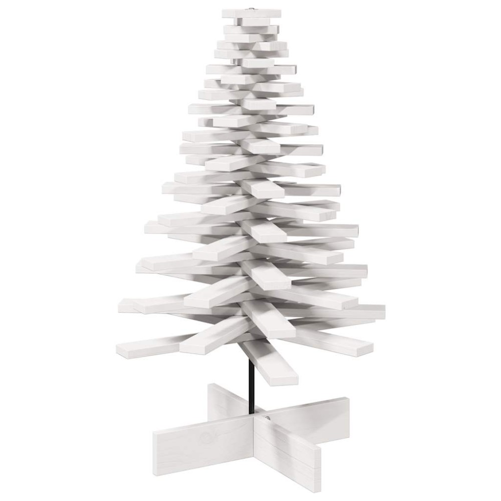 vidaXL Brad de Crăciun decorativ, alb, 100 cm, lemn de pin masiv