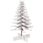 vidaXL Brad de Crăciun decorativ, alb, 100 cm, lemn de pin masiv vidaXL Brad de Crăciun decorativ, alb, 100 cm, lemn de pin masiv